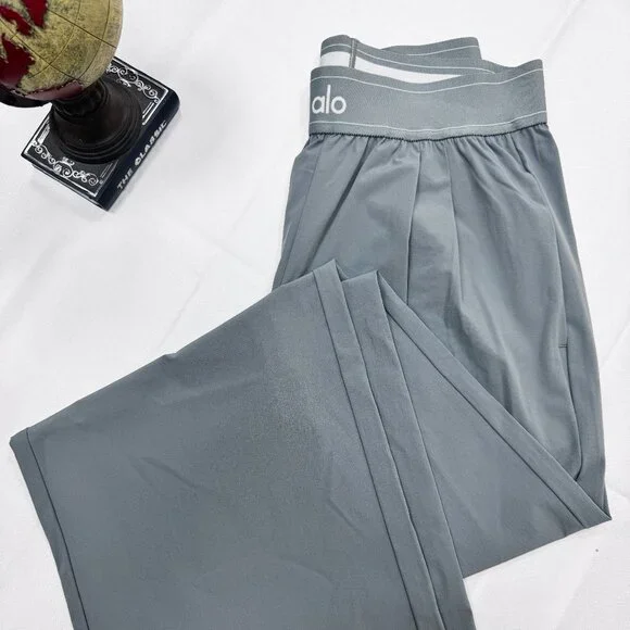 ALO Yoga Steel Grey Trousers (Regular Size) 😆😆Wide-leg Casual - Picture 3 of 8